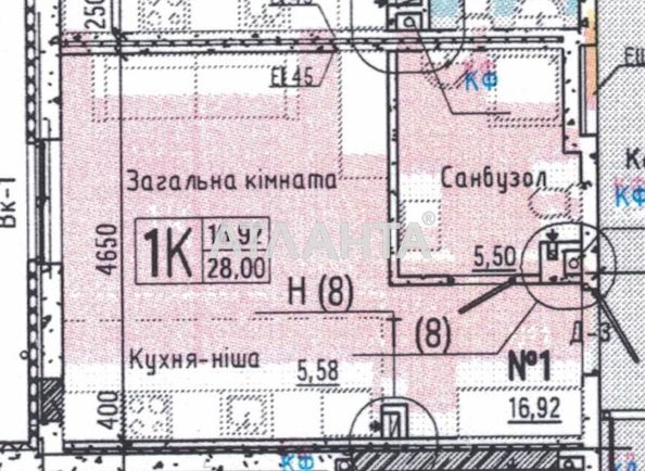 1-комнатная квартира по адресу ул. Слободская (площадь 28 м²) - Atlanta.ua - фото 4