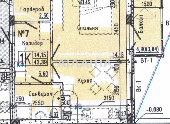 1-комнатная квартира по адресу ул. Слободская (площадь 43,4 м²) - Atlanta.ua - фото 5
