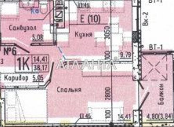 1-комнатная квартира по адресу ул. Слободская (площадь 38,2 м²) - Atlanta.ua - фото 4