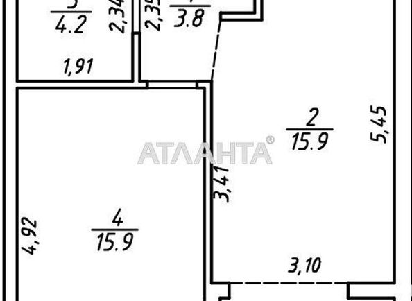 1-room apartment apartment by the address st. Volynskaya ul (area 44,6 m²) - Atlanta.ua - photo 3