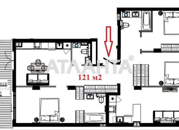 Многокомнатная квартира по адресу ул. Марсельская (площадь 121 м²) - Atlanta.ua