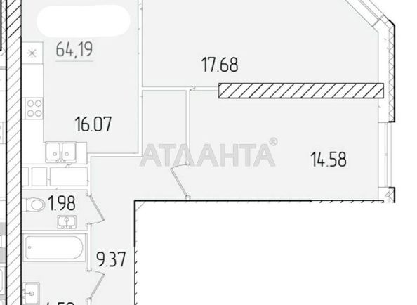 2-комнатная квартира по адресу ул. Краснова (площадь 64 м²) - Atlanta.ua - фото 3