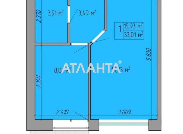 1-room apartment apartment by the address st. Nebesnoy Sotni pr Zhukova marsh pr Leninskoy iskry pr (area 34,6 m²) - Atlanta.ua - photo 2