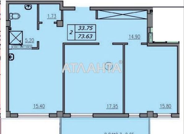 2-кімнатна квартира за адресою Лідерсівський бул. (площа 73,6 м²) - Atlanta.ua - фото 5