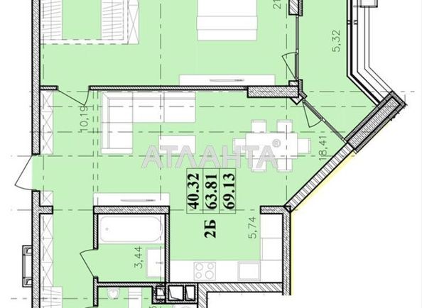 2-комнатная квартира по адресу ул. Франко Ивана (площадь 70 м²) - Atlanta.ua