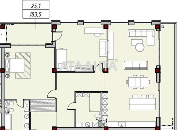 2-комнатная квартира по адресу ул. Азарова вице адм. (площадь 183,1 м²) - Atlanta.ua - фото 5
