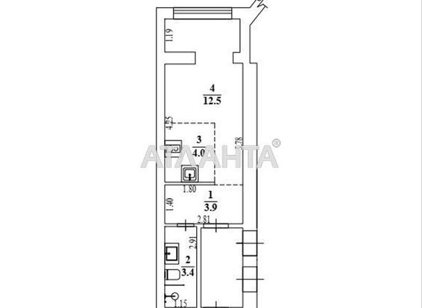 1-кімнатна квартира за адресою вул. Топольова (площа 23,8 м²) - Atlanta.ua - фото 4