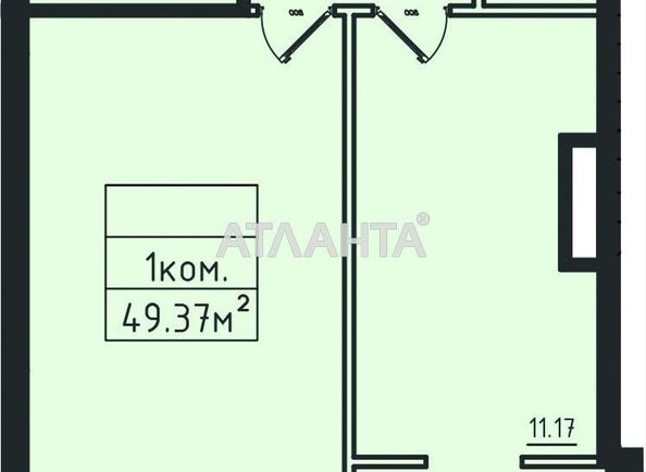 1-room apartment apartment by the address st. Dacha Kovalevskogo Amundsena (area 49,4 m²) - Atlanta.ua