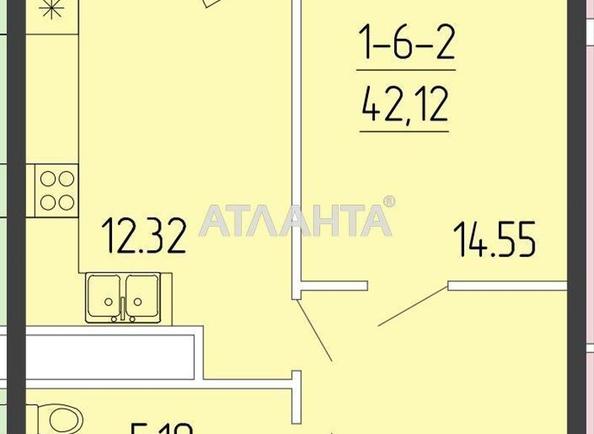 1-room apartment apartment by the address st. Krasnova (area 42,9 m²) - Atlanta.ua