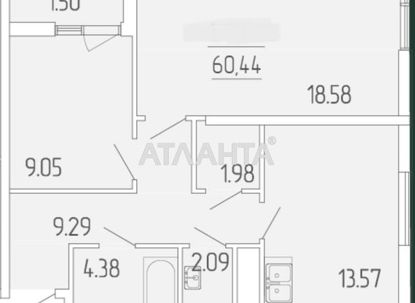 2-комнатная квартира по адресу ул. Краснова (площадь 60,4 м²) - Atlanta.ua - фото 2