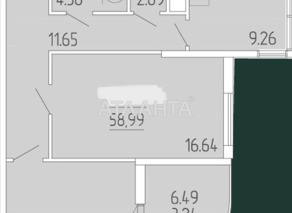 2-комнатная квартира по адресу ул. Краснова (площадь 59,0 м²) - Atlanta.ua - фото 2