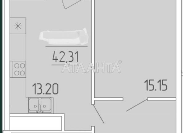 1-комнатная квартира по адресу ул. Краснова (площадь 42,3 м²) - Atlanta.ua - фото 2