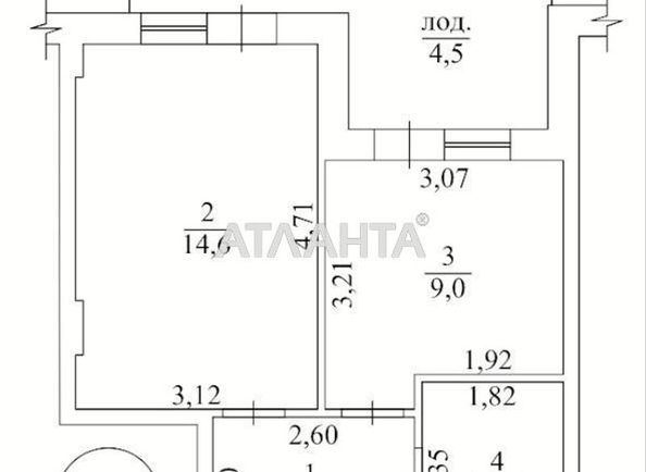 1-комнатная квартира по адресу Небесной Сотни пр. (площадь 37,3 м²) - Atlanta.ua - фото 22