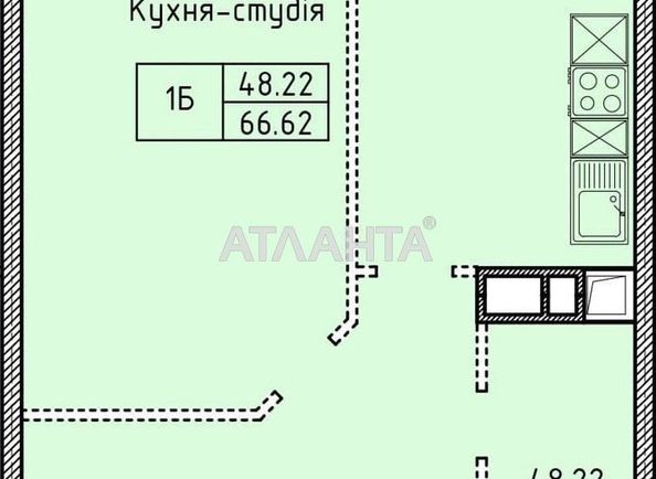 1-комнатная квартира по адресу Шевченко пр. (площадь 66,6 м²) - Atlanta.ua - фото 3