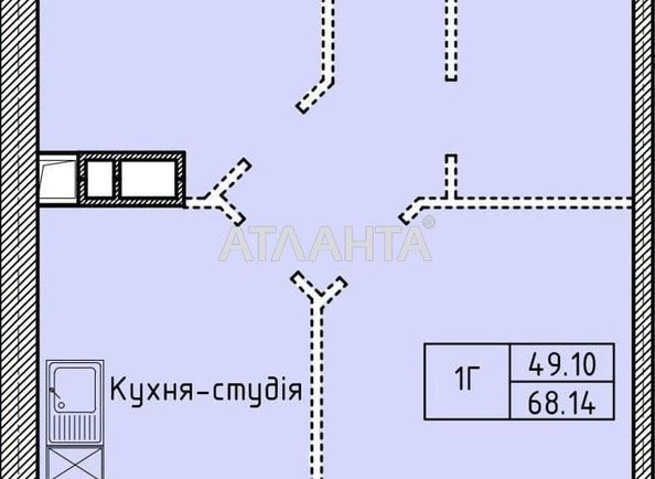 1-комнатная квартира по адресу Шевченко пр. (площадь 66,9 м²) - Atlanta.ua - фото 2