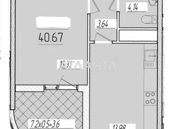 1-room apartment apartment by the address st. Krasnova (area 40,7 m²) - Atlanta.ua - photo 5