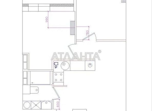 2-комнатная квартира по адресу ул. Пригородная (площадь 45 м²) - Atlanta.ua - фото 16