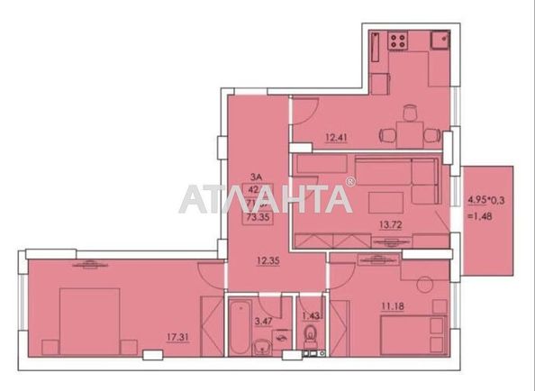 3-rooms apartment apartment by the address st. Sakharova (area 75 m²) - Atlanta.ua - photo 15