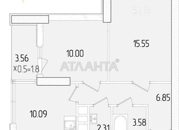 3-кімнатна квартира за адресою вул. Краснова (площа 53 м²) - Atlanta.ua - фото 14