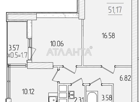 3-комнатная квартира по адресу ул. Краснова (площадь 53 м²) - Atlanta.ua - фото 13