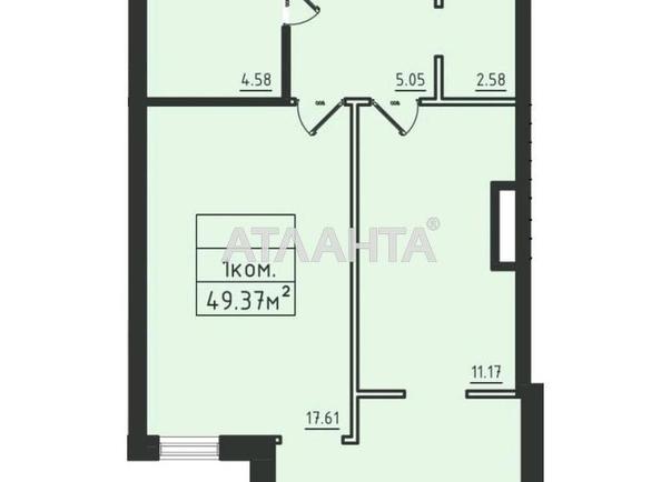 1-кімнатна квартира за адресою вул. Дача Ковалевського (площа 49,4 м²) - Atlanta.ua