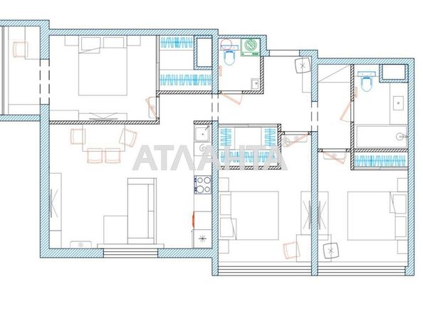 3-rooms apartment apartment by the address st. Zhemchuzhnaya (area 81,4 m²) - Atlanta.ua - photo 24