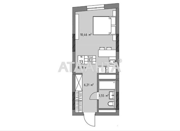 1-кімнатна квартира за адресою вул. Трускавецька (площа 28,5 м²) - Atlanta.ua - фото 4