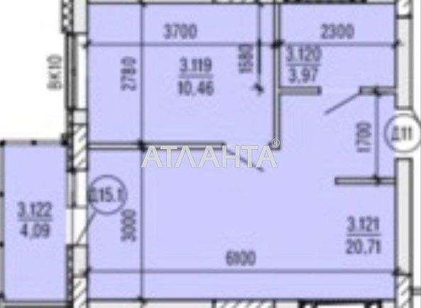 1-кімнатна квартира за адресою вул. Профспілкова (площа 38,7 м²) - Atlanta.ua - фото 6