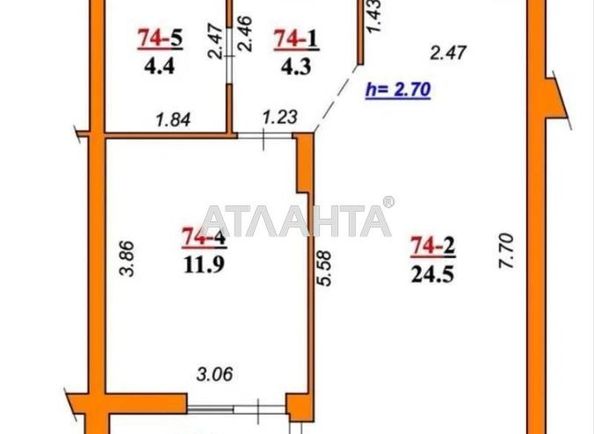 1-комнатная квартира по адресу ул. Курортная (площадь 47,1 м²) - Atlanta.ua - фото 10