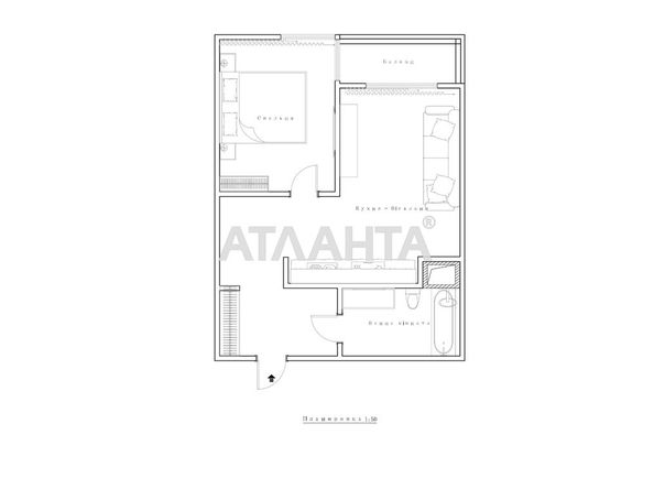2-rooms apartment apartment by the address st. Krasnova (area 44 m²) - Atlanta.ua - photo 43