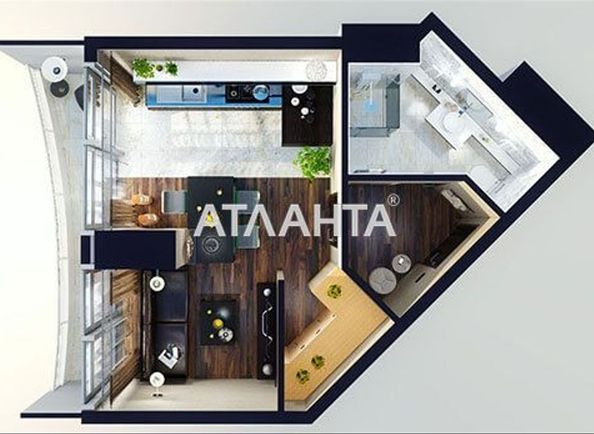 1-кімнатна квартира за адресою вул. Гагарінське плато (площа 31,3 м²) - Atlanta.ua - фото 3