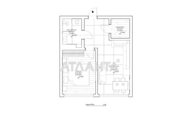 1-комнатная квартира по адресу ул. Дружбы народов (площадь 43,9 м²) - Atlanta.ua - imageAlt 23