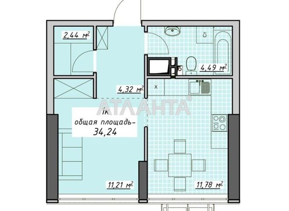 1-кімнатна квартира за адресою Курортний пров. (площа 34,2 м²) - Atlanta.ua - фото 7