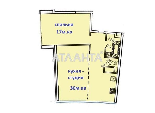 1-кімнатна квартира за адресою вул. Генуезька (площа 55 м²) - Atlanta.ua - фото 11