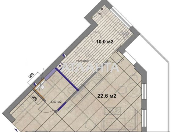 1-room apartment apartment by the address st. Dacha Kovalevskogo Amundsena (area 40,2 m²) - Atlanta.ua - photo 12