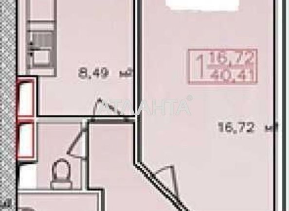 1-room apartment apartment by the address st. Zhemchuzhnaya (area 41,4 m²) - Atlanta.ua - photo 7