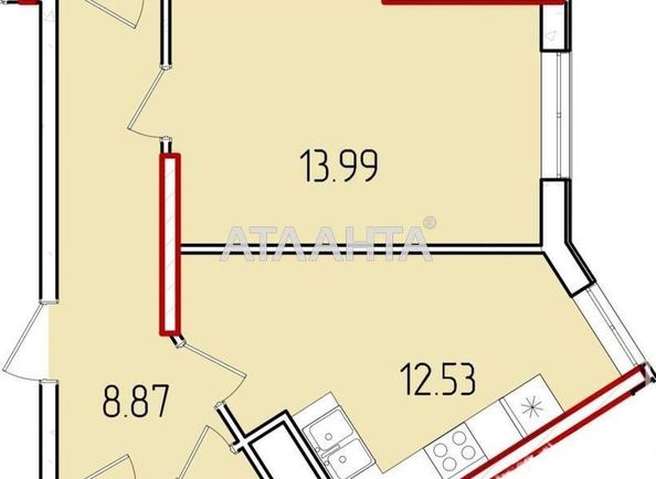 2-rooms apartment apartment by the address st. Krasnova (area 58,2 m²) - Atlanta.ua