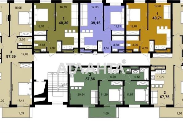 1-room apartment apartment by the address st. Zelenaya (area 40,3 m²) - Atlanta.ua - photo 2