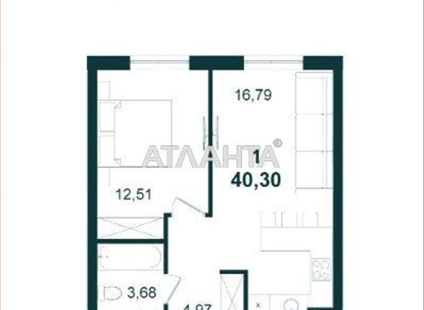 1-room apartment apartment by the address st. Zelenaya (area 40,3 m²) - Atlanta.ua - photo 3