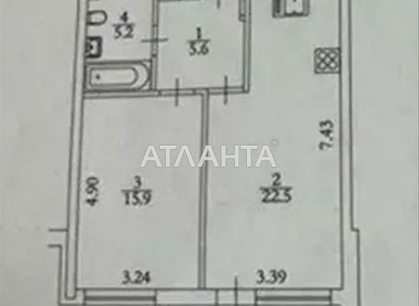 1-кімнатна квартира за адресою вул. Осокорська (площа 51 м²) - Atlanta.ua - фото 7