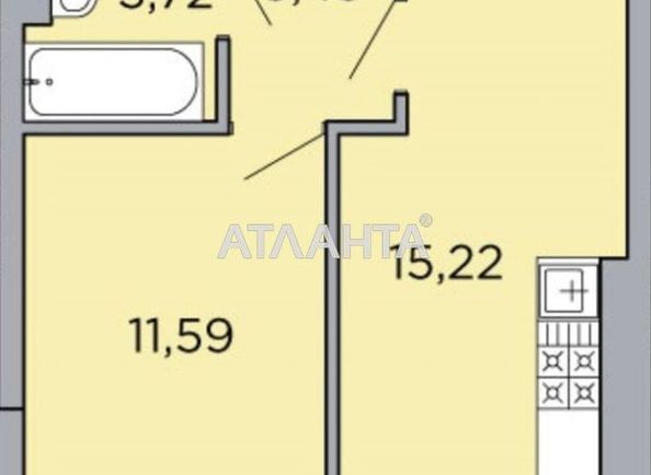 1-комнатная квартира по адресу Грушевского пер. (площадь 34 м²) - Atlanta.ua