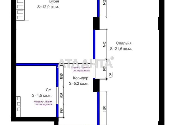 1-комнатная квартира по адресу ул. Марсельская (площадь 38 м²) - Atlanta.ua