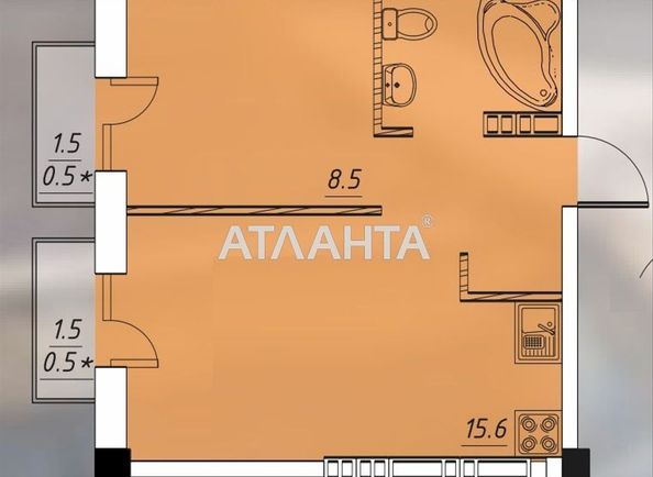 1-room apartment apartment by the address st. Inglezi 25 chapaevskoy div (area 33 m²) - Atlanta.ua - photo 16