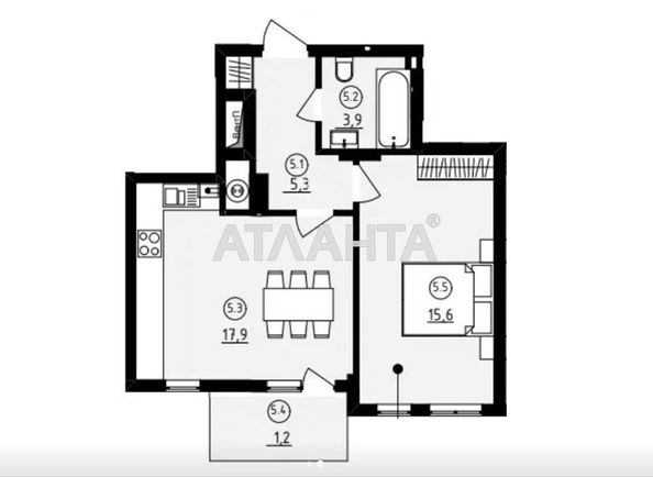 1-room apartment apartment by the address st. Dlinnaya ul (area 43,7 m²) - Atlanta.ua - photo 5