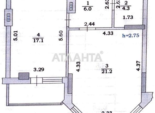 1-кімнатна квартира за адресою вул. Парусна (площа 51 м²) - Atlanta.ua - фото 2