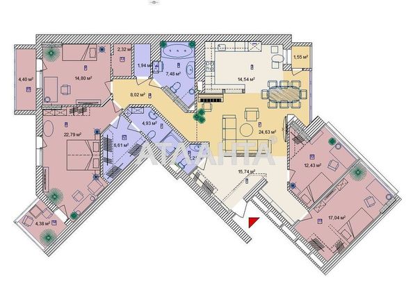 4+-rooms apartment apartment by the address st. Evgeniya Konovaltsa (area 164 m²) - Atlanta.ua - photo 30