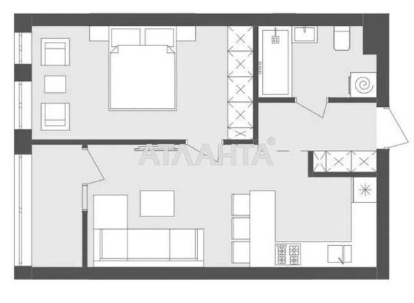 1-кімнатна квартира за адресою вул. Топольна (площа 45 м²) - Atlanta.ua - фото 2
