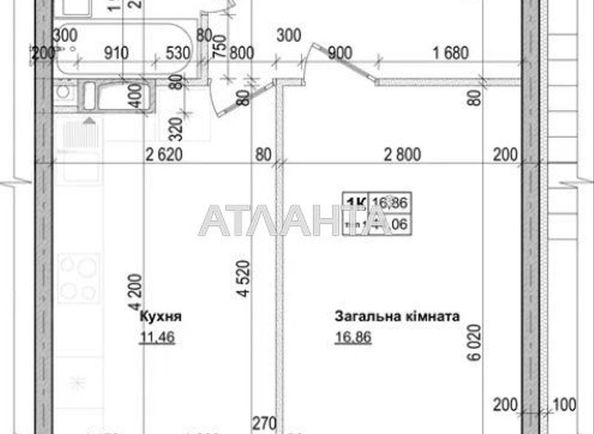 1-room apartment apartment by the address st. Ozernaya (area 44 m²) - Atlanta.ua - photo 12