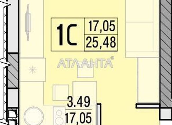 1-кімнатна квартира за адресою вул. Профспілкова (площа 25 м²) - Atlanta.ua - фото 4