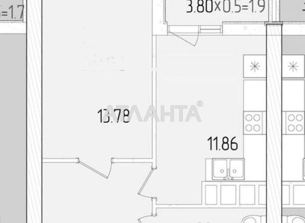 1-комнатная квартира по адресу ул. Краснова (площадь 41 м²) - Atlanta.ua